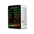PM2.5/PM10 Air Quality Detector Indoor Air Quality Monitor, 6 in 1 Air Quality Detector White, 6 in 1 Air Quality Detector Black 6 in 1 Air Quality Detector White White