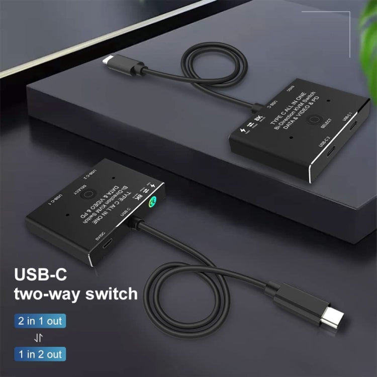 8K30 Type-C / USB-C Bidirectional Switch 10Gbps HD Splitter, KC-C201, C201 Single Machine – TPU, 4K