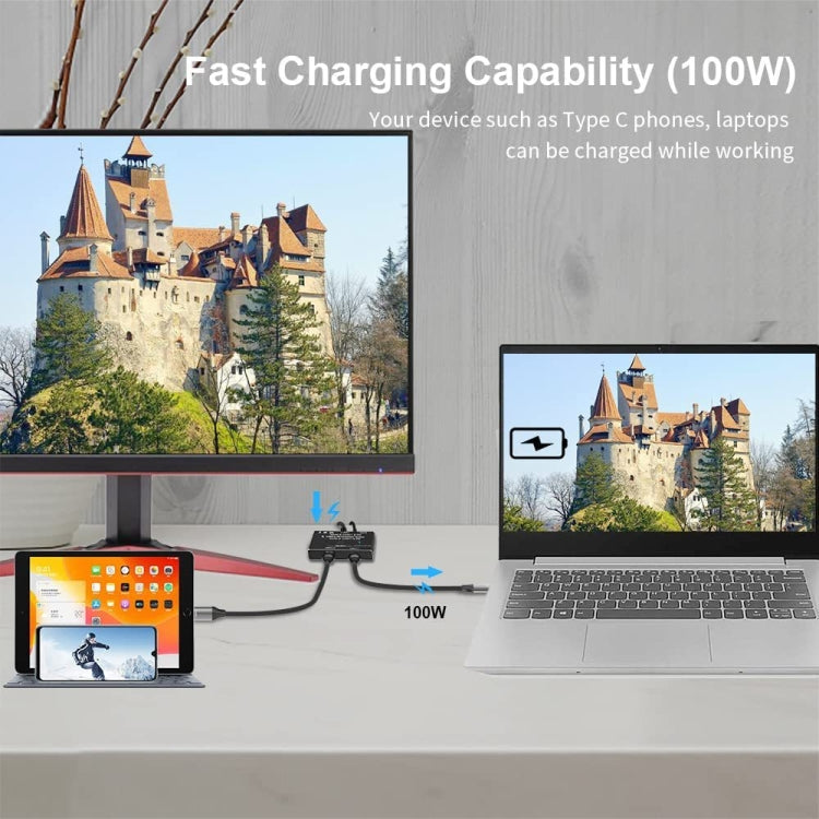 8K30 Type-C / USB-C Bidirectional Switch 10Gbps HD Splitter, KC-C201, C201 Single Machine – TPU, 4K