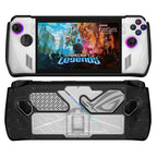 For ASUS Rog Ally Game Console PC+TPU Protective Case Cover With Bracket, PC+TPU Black+Transparent PC+TPU Black+Transparent Black+Transparent