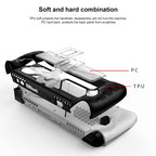 For ASUS Rog Ally Game Console PC+TPU Protective Case Cover With Bracket, PC+TPU Black+Transparent