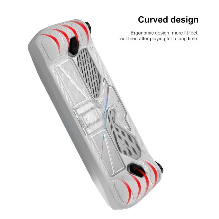 For ASUS Rog Ally Game Console PC+TPU Protective Case Cover With Bracket, PC+TPU Black+Transparent