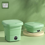 Mini Portable Folding Household Washing Machine Underwear Washer, Fruit Green, Lake Blue, Fruit Green + Blue Light Antibacterial