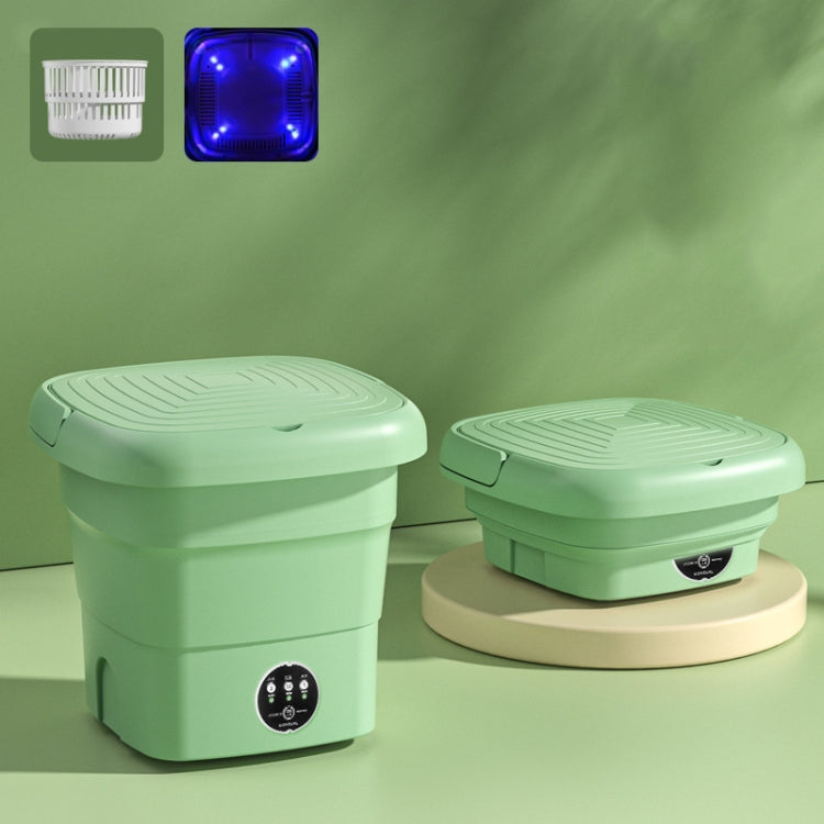 Mini Portable Folding Household Washing Machine Underwear Washer, Fruit Green, Lake Blue, Fruit Green + Blue Light Antibacterial