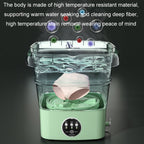 Mini Portable Folding Household Washing Machine Underwear Washer, Fruit Green, Lake Blue, Fruit Green + Blue Light Antibacterial