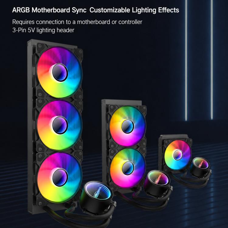 EVESKY Water Cooler Cpu Fan RGB Fan Liquid Heatsink Integrated Radiator, 120mm Colorful, 120mm RGB, 240mm, 360mm – Aluminum Alloy