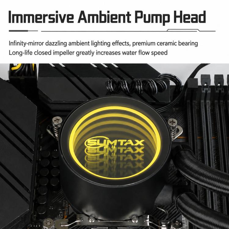 EVESKY Water Cooler Cpu Fan RGB Fan Liquid Heatsink Integrated Radiator, 120mm Colorful, 120mm RGB, 240mm, 360mm – Aluminum Alloy