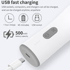 Electric Waterproof Hairdresser Children Low Noise Rechargeable Push Clipper, Suction Upgrade Version White
