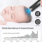 Electric Waterproof Hairdresser Children Low Noise Rechargeable Push Clipper, Suction Upgrade Version White