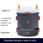 Hewolf HW-K1779 4-5 People Outdoor Aluminum Stove Portable Storage Camping Set, HW-K1779 – Durable Build, Easy to Use