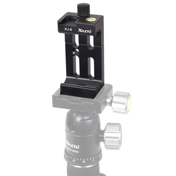 XILETU XJ-8 Aluminum Alloy Camera Head Tripod Mobile Phone Clip Black