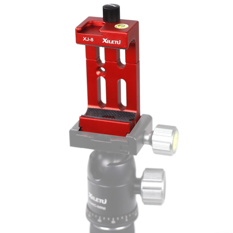XILETU XJ-8 Aluminum Alloy Camera Head Tripod Mobile Phone Clip – Aluminum Alloy Red
