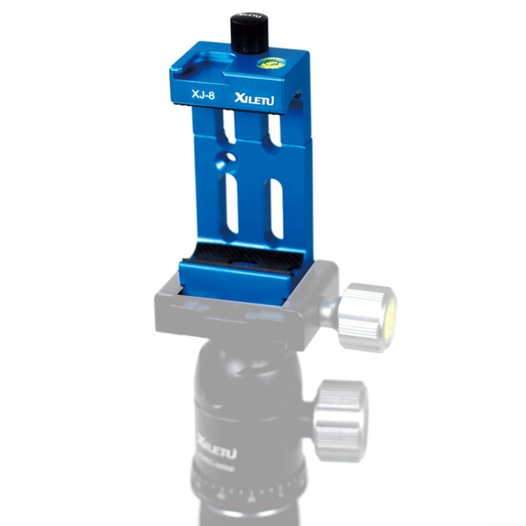 XILETU XJ-8 Aluminum Alloy Camera Head Tripod Mobile Phone Clip – Aluminum Alloy Blue