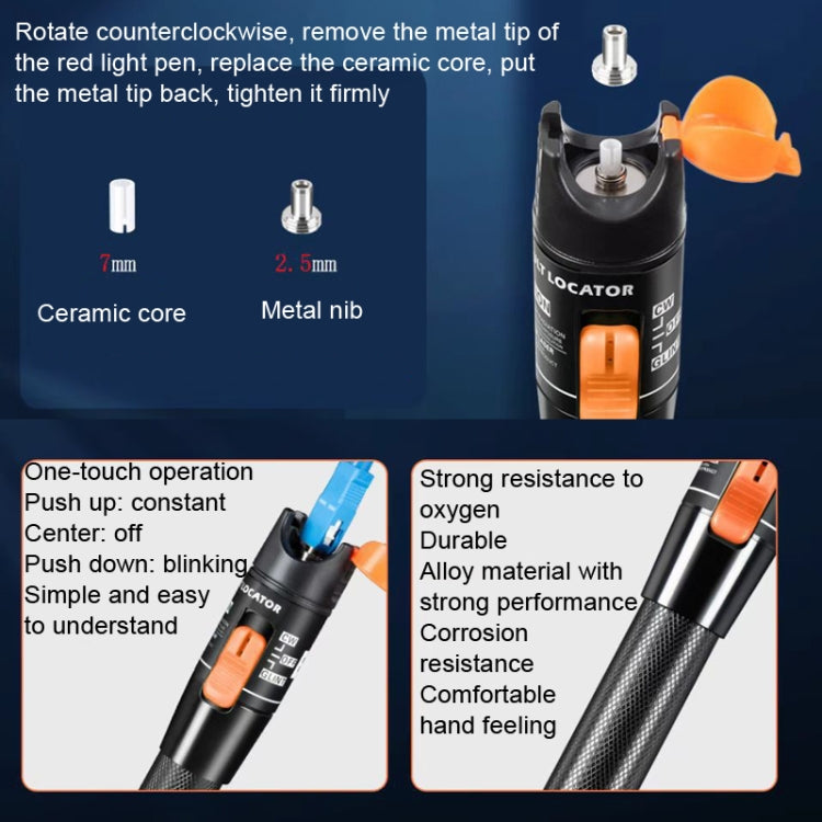 Fiber Red Light Test Pen Red Light Sources Through Optical Pen Optical Fiber Detection, 10MW, 20MW, 30MW, 50MW – Wear-resistant, Non-slip