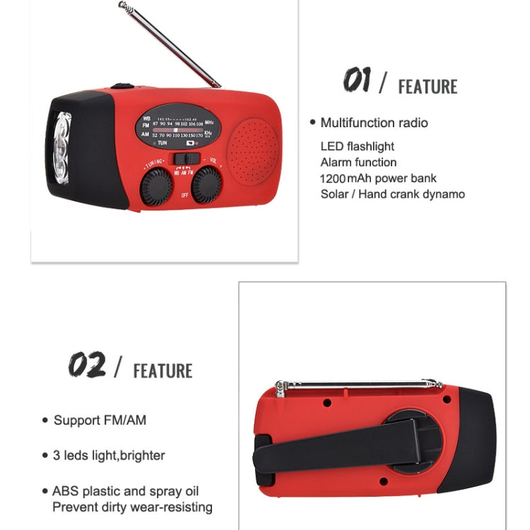 HanRongda HRD-902 Disaster Prevention and Emergency Solar Charging Lighting Mobile Portable Radio, HRD-902 – Waterproof, Wear-resistant, TPU