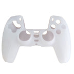 For PS5 Gamepad Silicone Case Non-slip Texture Thickened Protective Cover, White, Red, Blue, Black White