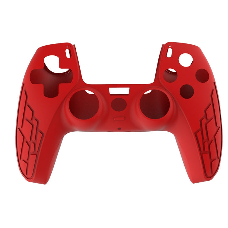 For PS5 Gamepad Silicone Case Non-slip Texture Thickened Protective Cover, White, Red, Blue, Black – Non-slip Red