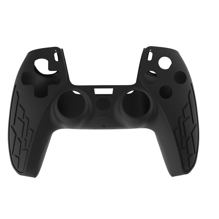 For PS5 Gamepad Silicone Case Non-slip Texture Thickened Protective Cover, White, Red, Blue, Black – Non-slip Black