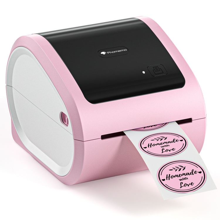 Phomemo D520-BT Bluetooth Thermal Shipping Label Printer Wireless Desktop Printer For Barcode Address Labels, US, EU – Bluetooth US Pink White