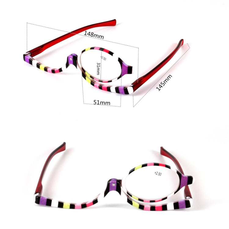 Makeup Presbyopic Glasses Multicolored Rotatable Magnifying Glass Single Piece Reading Glass, Degree:, +150, +200, +250, +300, +350, +400 – Durable Build, Easy to Use