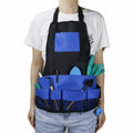 Multi Pocket Tool Apron Blue Garden Gardening Apron, Black+Blue Black+Blue