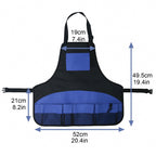 Multi Pocket Tool Apron Blue Garden Gardening Apron, Black+Blue