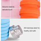 500ml Outdoor Sports Silicone Telescopic Cup Portable Foldable Travel Water Kettle