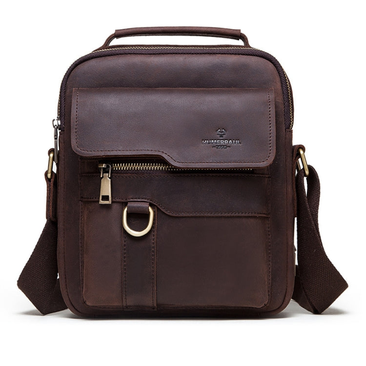 HUMERPAUL Men Leather Cross-Body Bag Shoulder Bag, MH577 (Brown) MH577 (Brown)