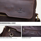 HUMERPAUL Men Leather Cross-Body Bag Shoulder Bag, MH577 (Brown)