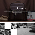 HUMERPAUL Men Leather Cross-Body Bag Shoulder Bag, MH577 (Brown)