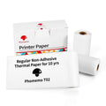 For Phomemo T02 3rolls Bluetooth Printer Thermal Paper Label Paper, 53mmx6.5m 10 Years Black on White No Adhesive, 50mmx3.5m 2 Years Black on White Sticker, 50mmx3.5m 10 Years Black on White Sticker, 50mmx3m 5 Years Blue on White Sticker               ... 53mmx6.5m 10 Years Black on White No Adhesive