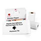 For Phomemo T02 3rolls Bluetooth Printer Thermal Paper Label Paper, 53mmx6.5m 10 Years Black on White No Adhesive, 50mmx3.5m 2 Years Black on White Sticker, 50mmx3.5m 10 Years Black on White Sticker, 50mmx3m 5 Years Blue on White Sticker               ... 53mmx6.5m 10 Years Black on White No Adhesive