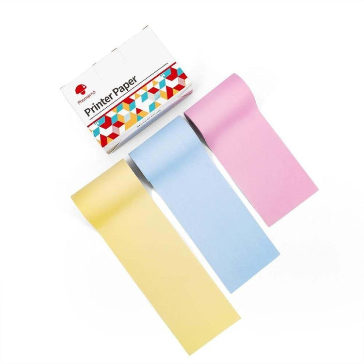 For Phomemo T02 3rolls Bluetooth Printer Thermal Paper Label Paper, 53mmx6.5m 10 Years Black on White No Adhesive, 50mmx3.5m 2 Years Black on White Sticker, 50mmx3.5m 10 Years Black on White Sticker, 50mmx3m 5 Years Blue on White Sticker... –... 53mmx6.5m 5 Years Black on Yellow Pink Blue No Adhesive