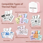 For Phomemo T02 3rolls Bluetooth Printer Thermal Paper Label Paper, 53mmx6.5m 10 Years Black on White No Adhesive, 50mmx3.5m 2 Years Black on White Sticker, 50mmx3.5m 10 Years Black on White Sticker, 50mmx3m 5 Years Blue on White Sticker               ...