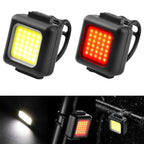 COB Lamp Beads Mini Mountain Bike Light USB Rechargeable Cycling Waterproof MTB Road Bike Lamp, White Headlight, Red Taillight, White Headlight+Red Taillight – Waterproof, Non-slip