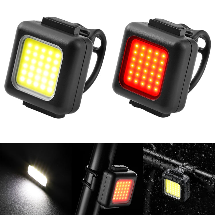 COB Lamp Beads Mini Mountain Bike Light USB Rechargeable Cycling Waterproof MTB Road Bike Lamp, White Headlight, Red Taillight, White Headlight+Red Taillight – Waterproof, Non-slip