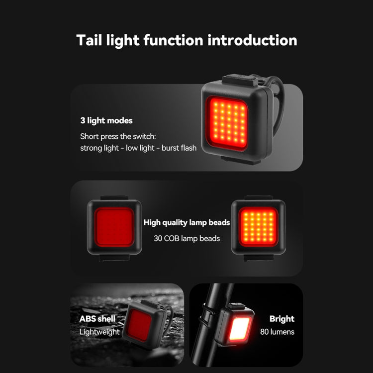 COB Lamp Beads Mini Mountain Bike Light USB Rechargeable Cycling Waterproof MTB Road Bike Lamp, White Headlight, Red Taillight, White Headlight+Red Taillight – Waterproof, Non-slip