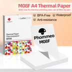 For Phomemo M08F 200sheets Thermal Printing Paper Compatible for MR.IN Brother Pocket Jet / MT800, A4 Thermal Paper, Folding A4 Thermal Paper, Letter Thermal Paper, Folding Letter Thermal Paper