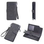 Baellerry Matte Leather Multi-card Slot Men Clutch Bag Zip Buckle Vintage Wallet