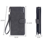 Baellerry Matte Leather Multi-card Slot Men Clutch Bag Zip Buckle Vintage Wallet