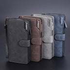 Baellerry Matte Leather Multi-card Slot Men Clutch Bag Zip Buckle Vintage Wallet