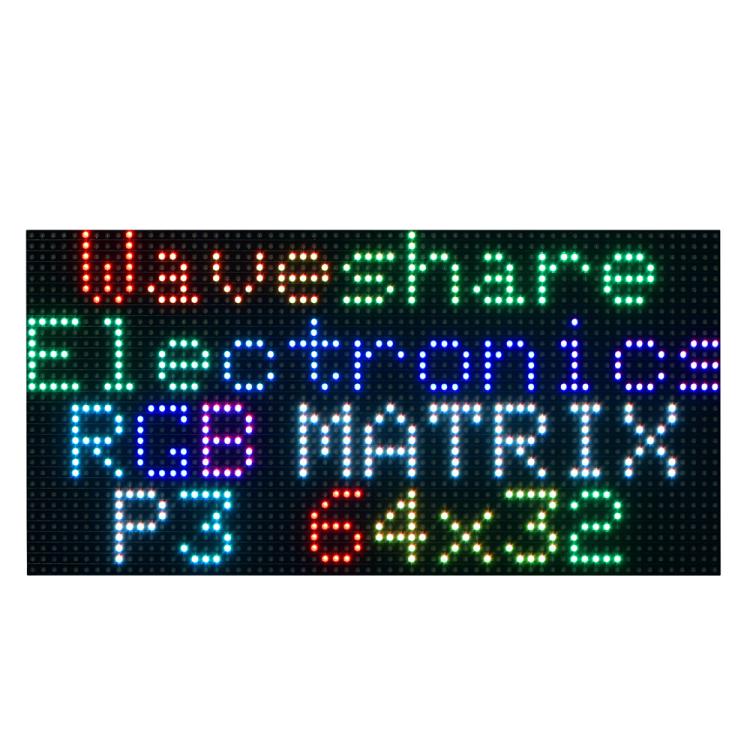 Waveshare RGB Full-color LED Matrix Panel, 3mm Pitch, 64 × 32 Pixels, Adjustable Brightness,, 20117, 33840 20117