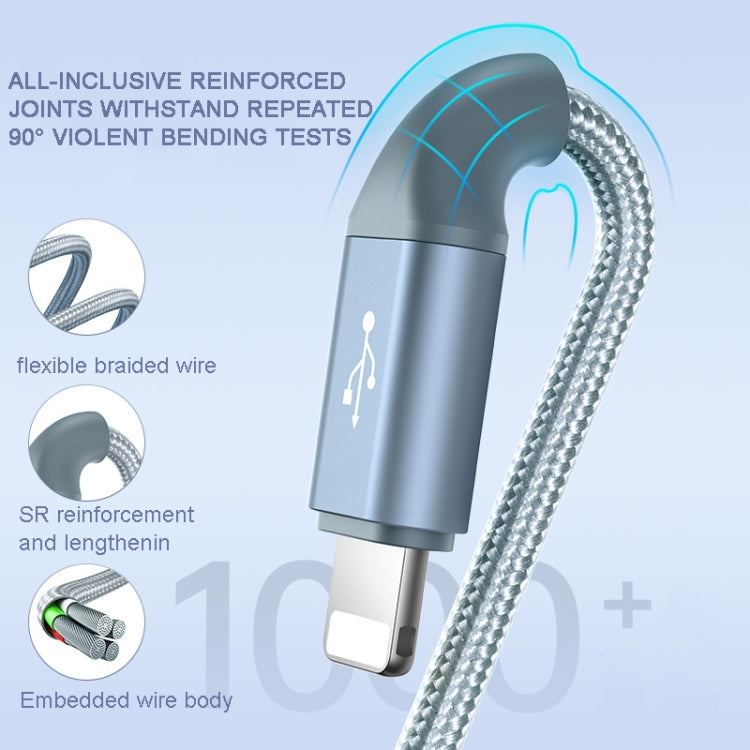 ROMOSS CB25 3 In 1 3.5A 8 Pin + Micro USB + Type C/USB-C Cable, 1m