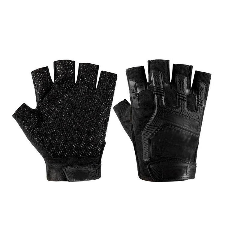 Outdoor Sports Non-slip Silicone Protective Half-finger Gloves, Free Code Free Code Black