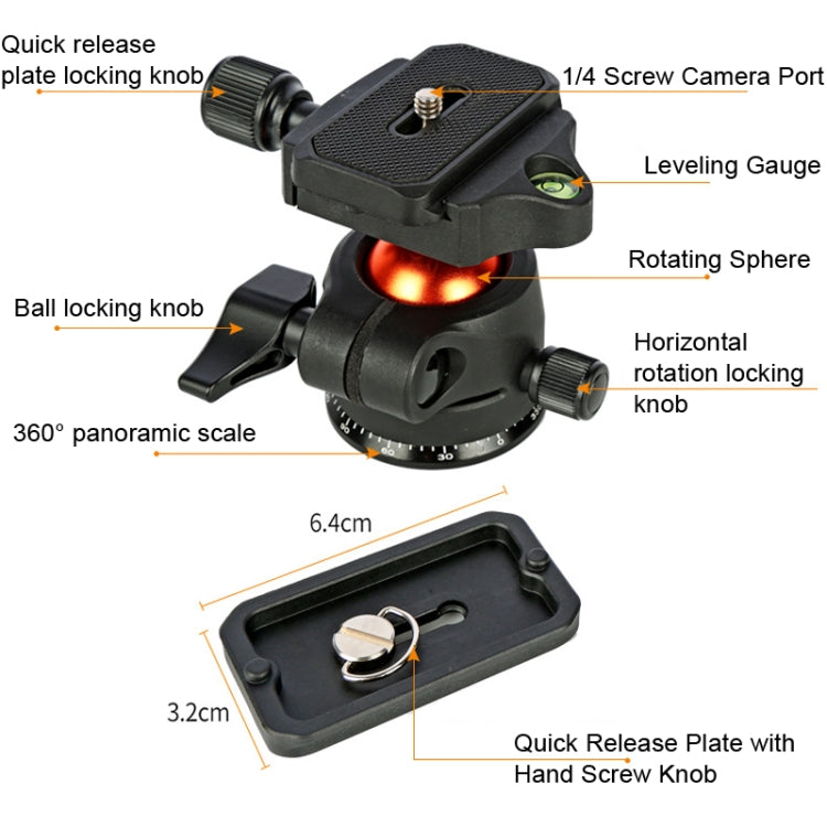 DSLR Tripod Photography Stand Portable Cell Phone Micro SLR Tripod, K268+KJ36