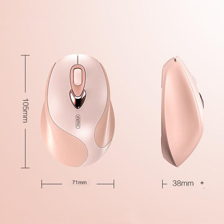 Inphic M8 Wireless Mouse Charging Quiet Office Home 2.4G USB Mouse, M8 (Milk Tea) – Non-slip