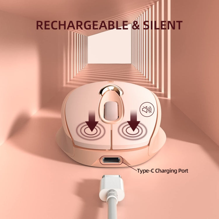 Inphic M8 Wireless Mouse Charging Quiet Office Home 2.4G USB Mouse, M8 (Milk Tea) – Non-slip