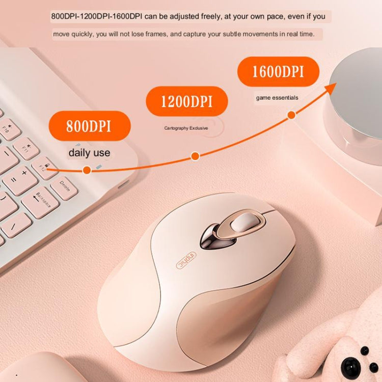 Inphic M8 Wireless Mouse Charging Quiet Office Home 2.4G USB Mouse, M8 (Milk Tea) – Non-slip