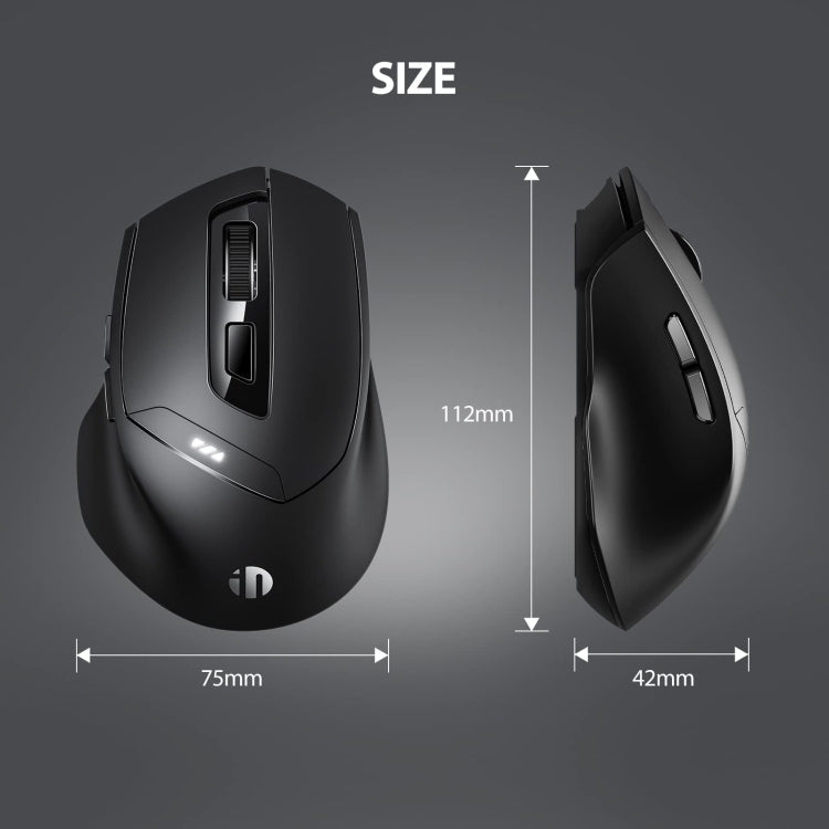 Inphic DR01 Bluetooth 3 Mode Wireless Mouse Charging Quiet Office Game Laptop Computer Home Use, DR01 (Black) – Bluetooth