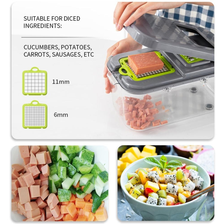 22 in 1 Multifunctional Food Chopper Grater Onion Dicer Veggie Cutter with 13 Stainless Steel Blades, 22 in 1 Multifunctional – Durable Build, Easy to Use